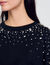 Geknotetes T-Shirt mit Strassbesatz