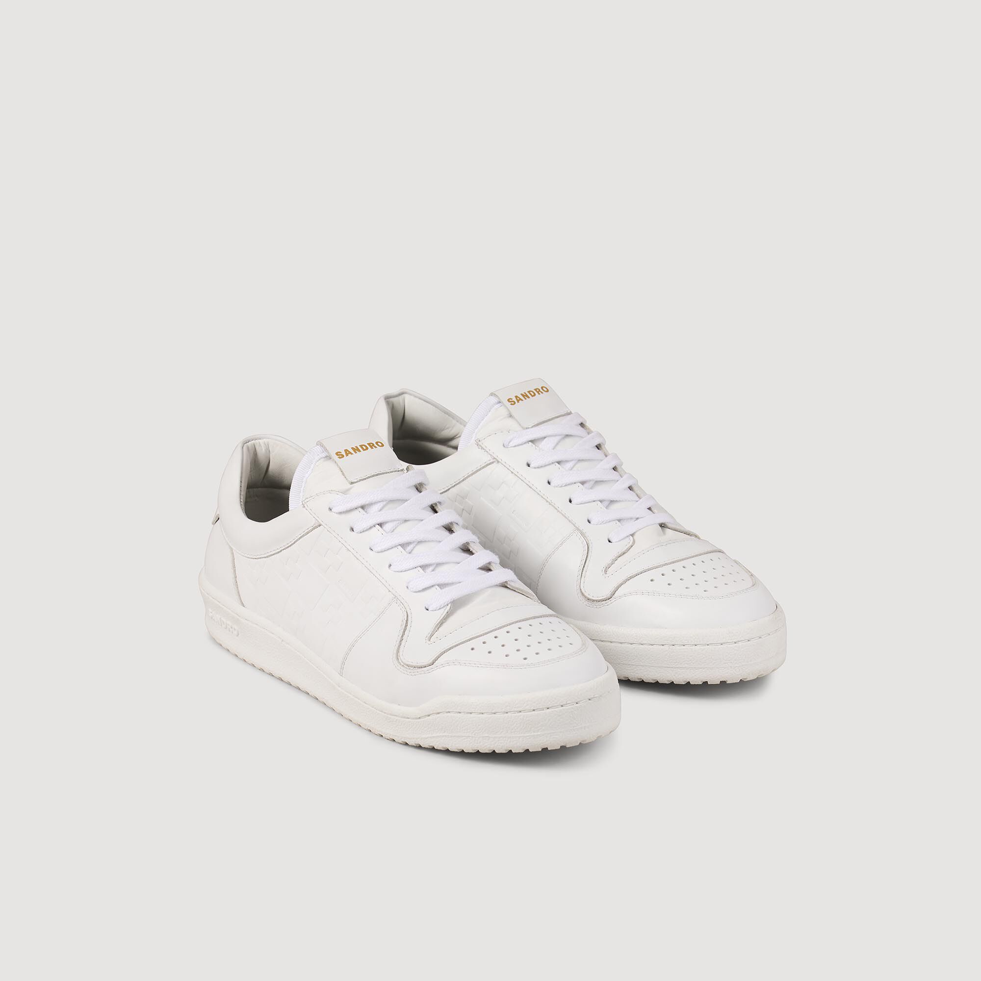 Low-top leather trainers