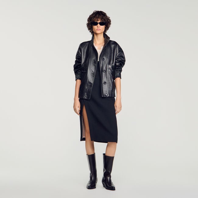 Oversize-Lederjacke