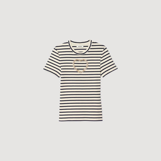 T-shirt cœur strassé