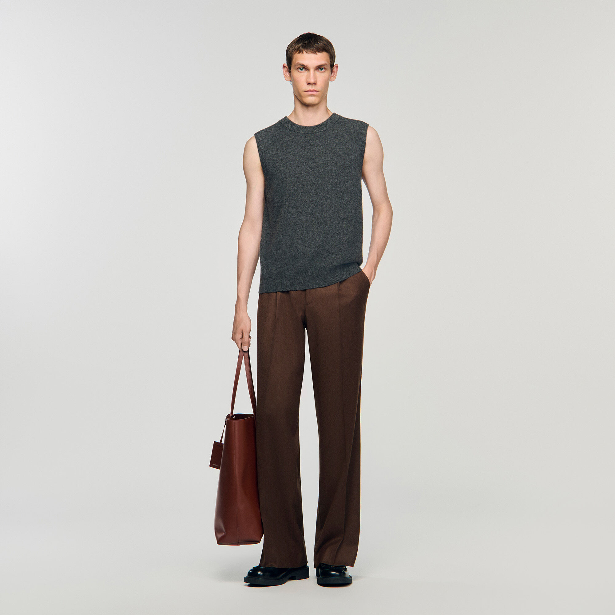 Pantalon large en laine