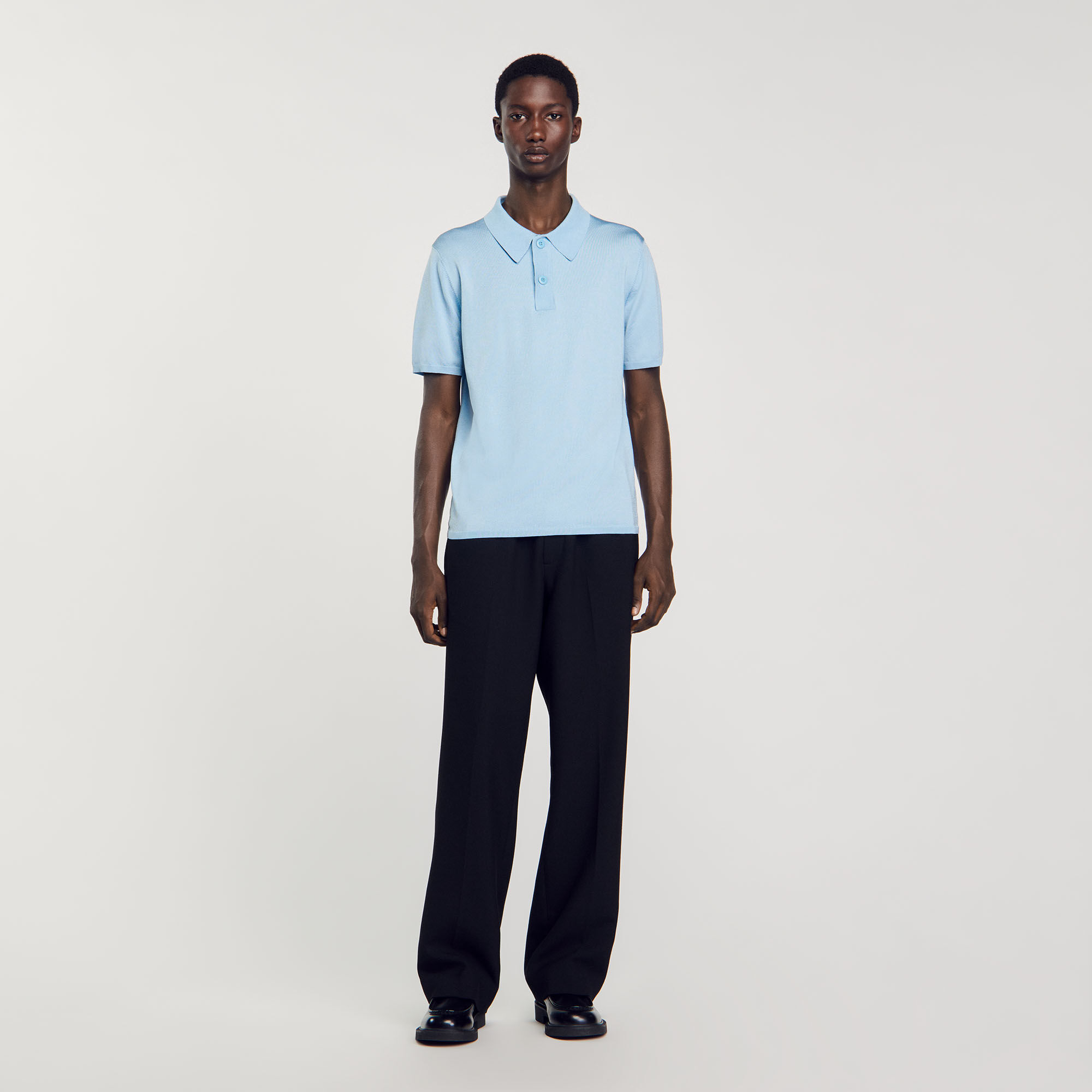 Strick-Poloshirt mit kurzen Ärmeln