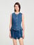 Top en denim strassé