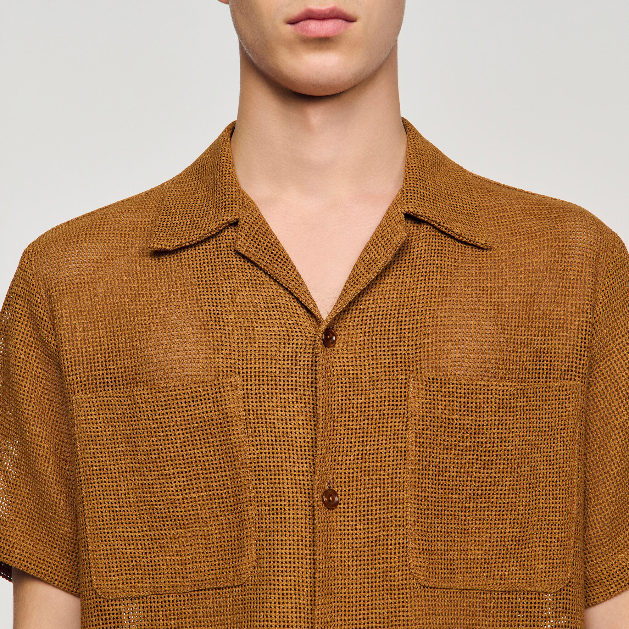 Openwork mesh shirt