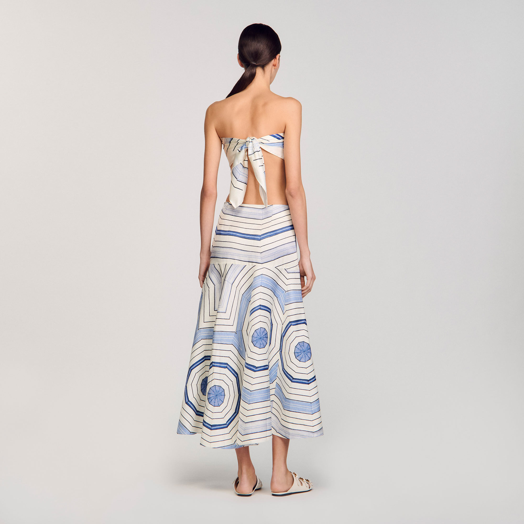 Spiral-motif maxi skirt
