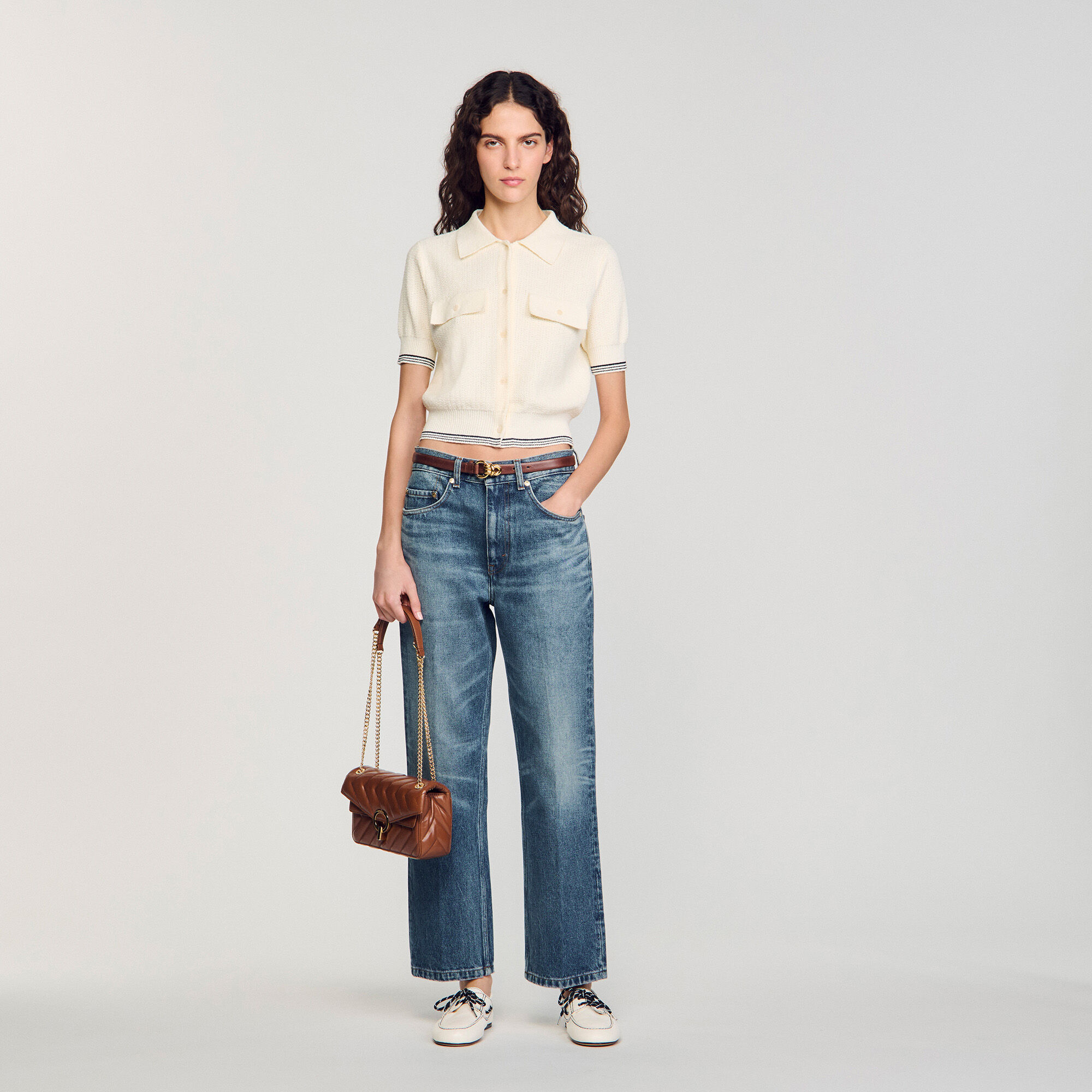 Yza small plain leather bag