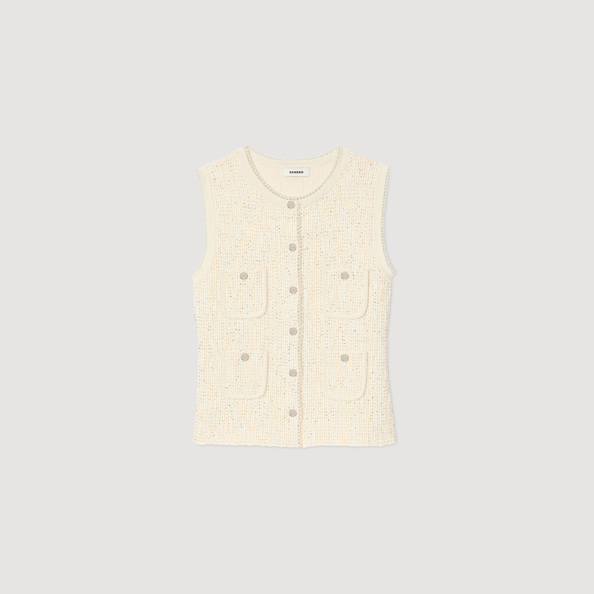 Cardigan en maille tweed