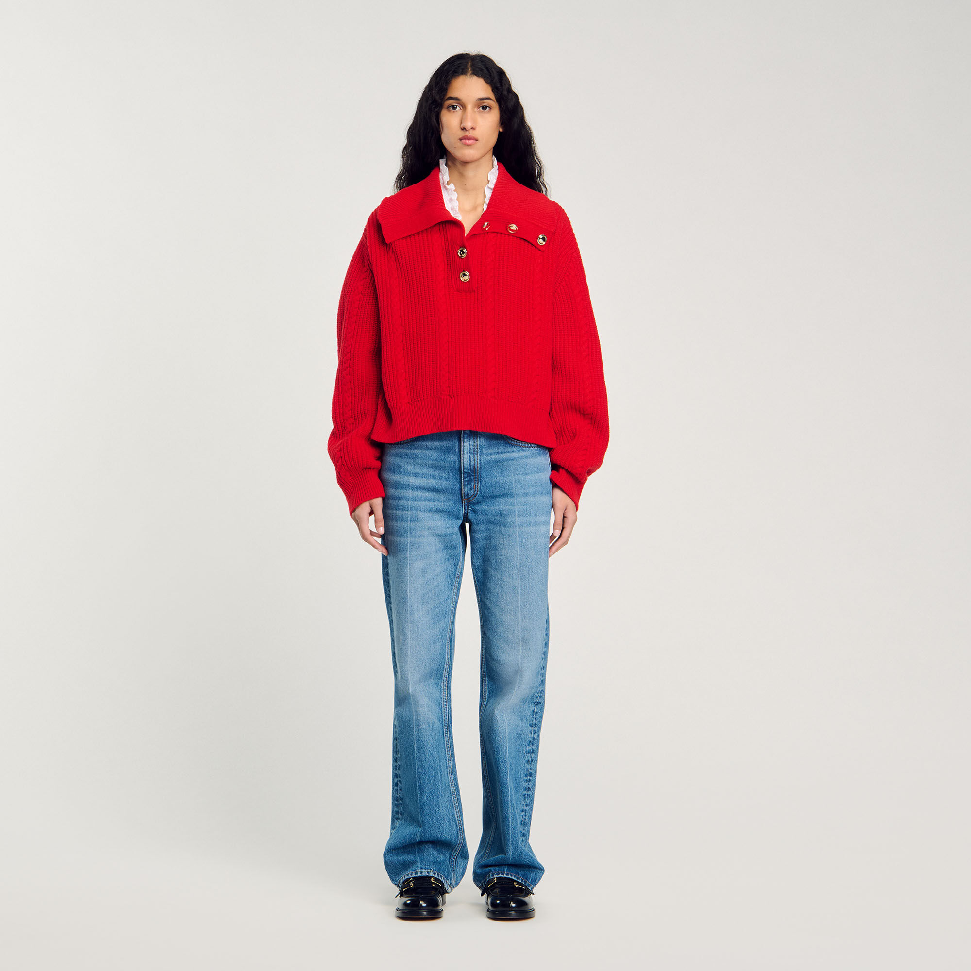 Pull à col boutonné