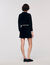 Two-tone shirt collar cardigan