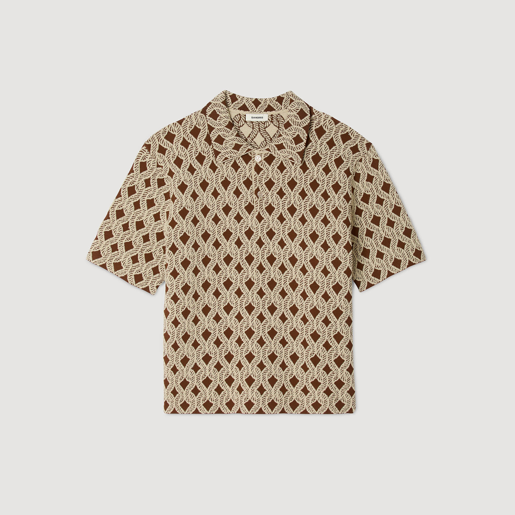 Cardiganhemd mit Seil-Jacquard