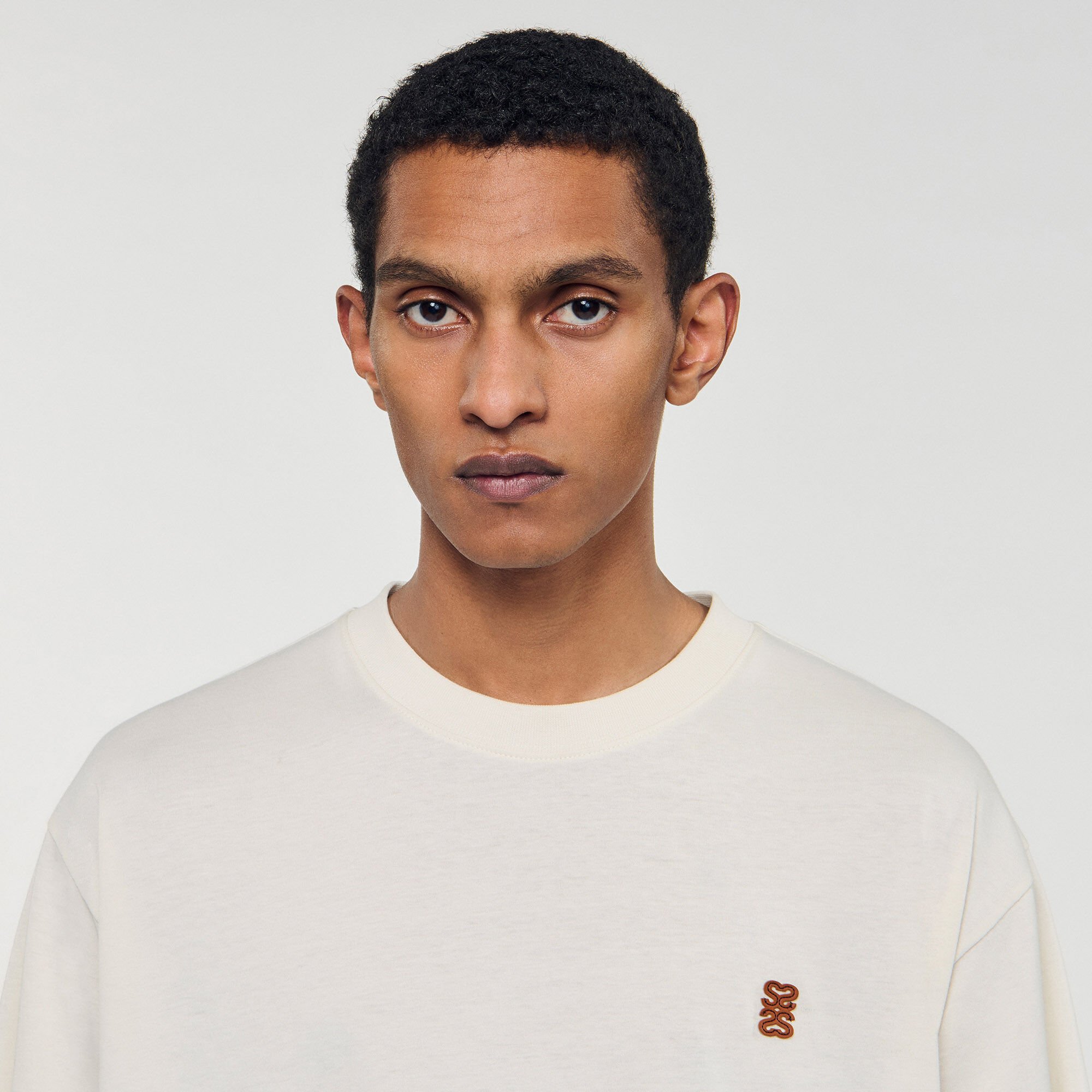 Leather logo T-shirt