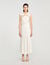 Robe longue satinée strassée