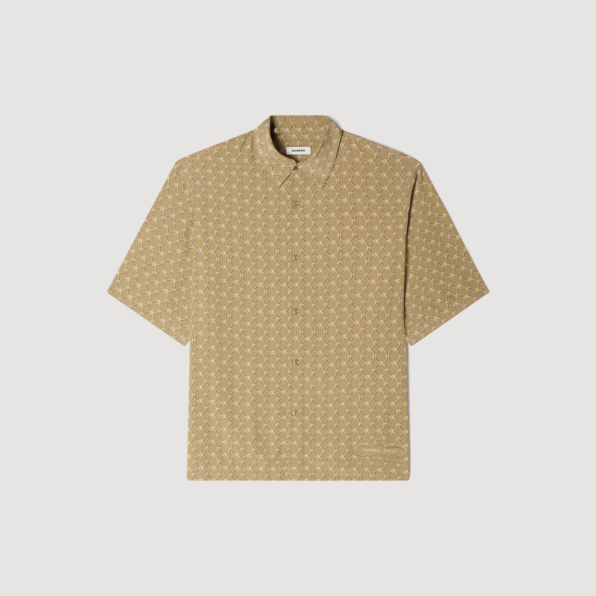 Link print loose-fit shirt