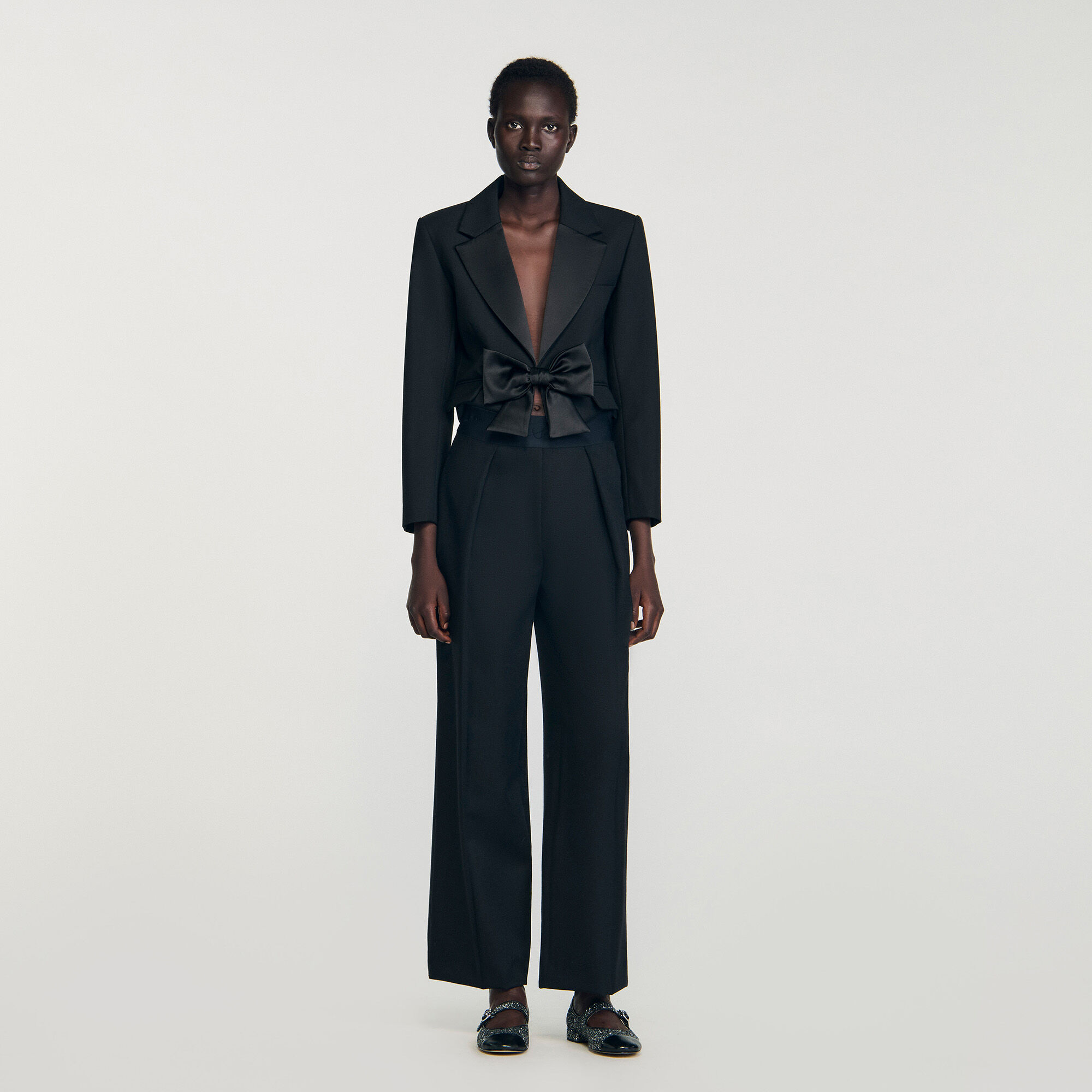 Pantalon large à taille élastiquée