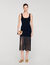 Langes Strickkleid mit Fransen