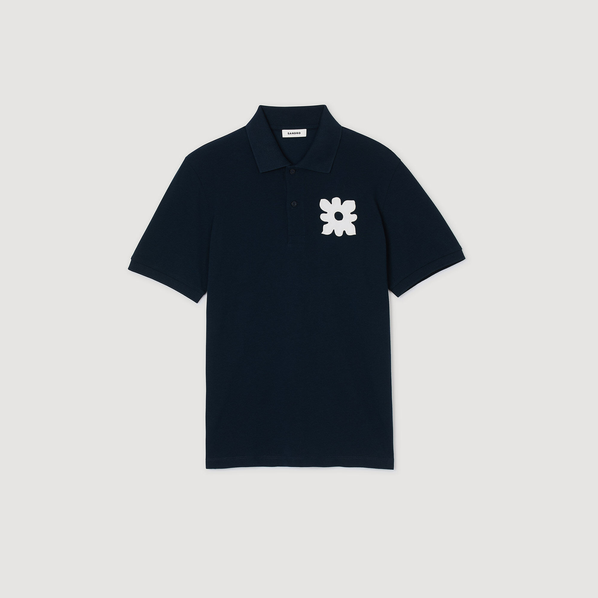 Polohemd mit Blumen-Patch