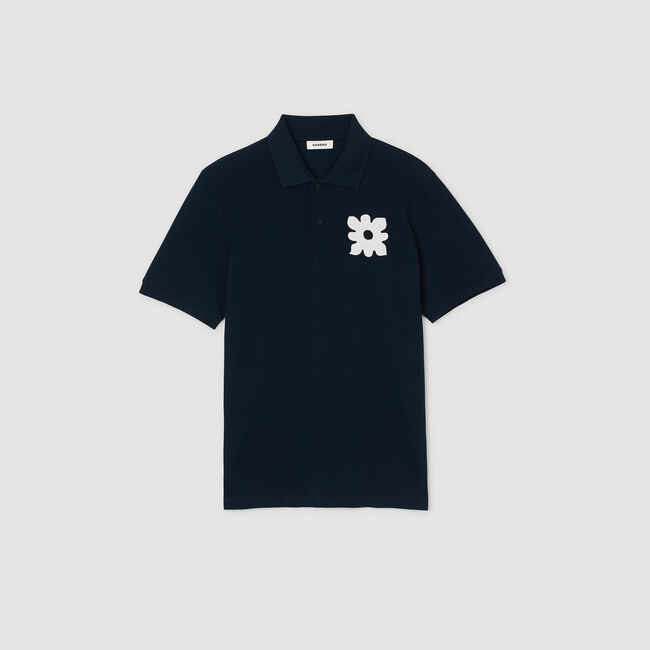 Polo à patch fleur