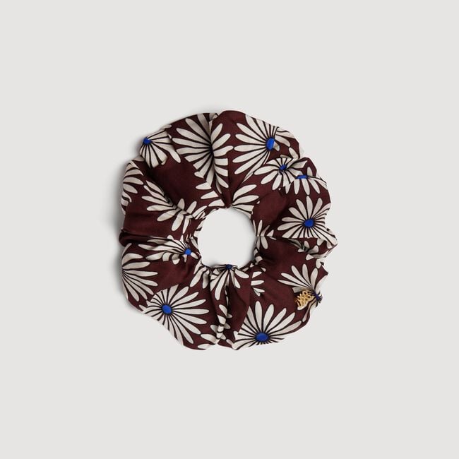 Printed silk scrunchie