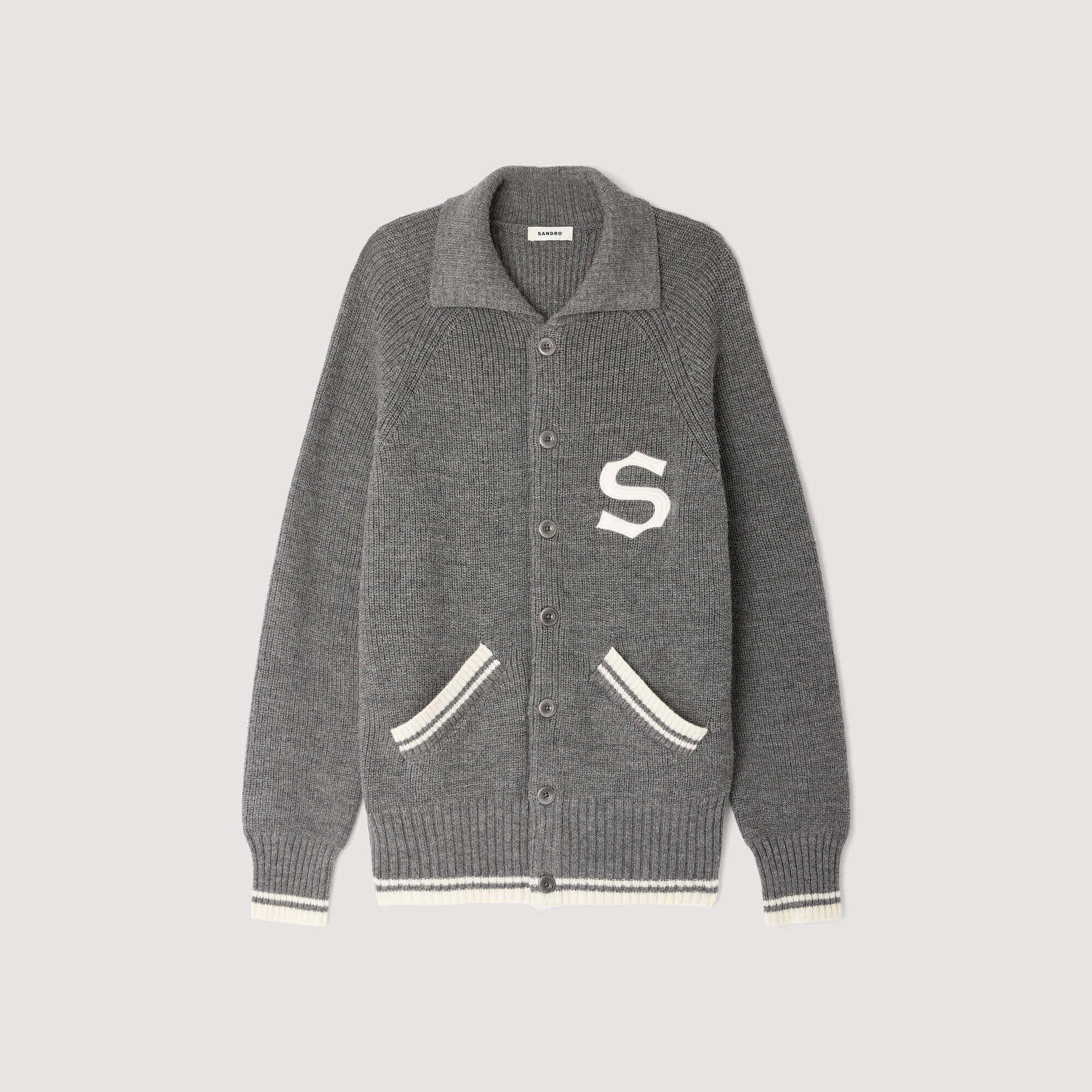 Cardigan en laine à patch S