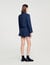 Veste courte à col en cuir 