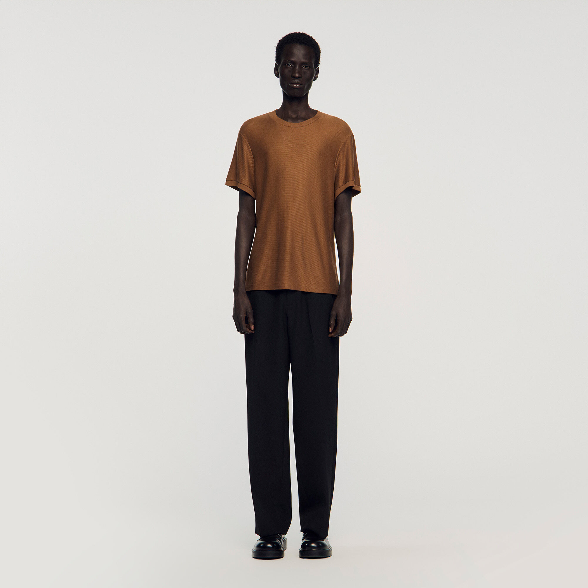 Piqu&eacute;-effect T-shirt