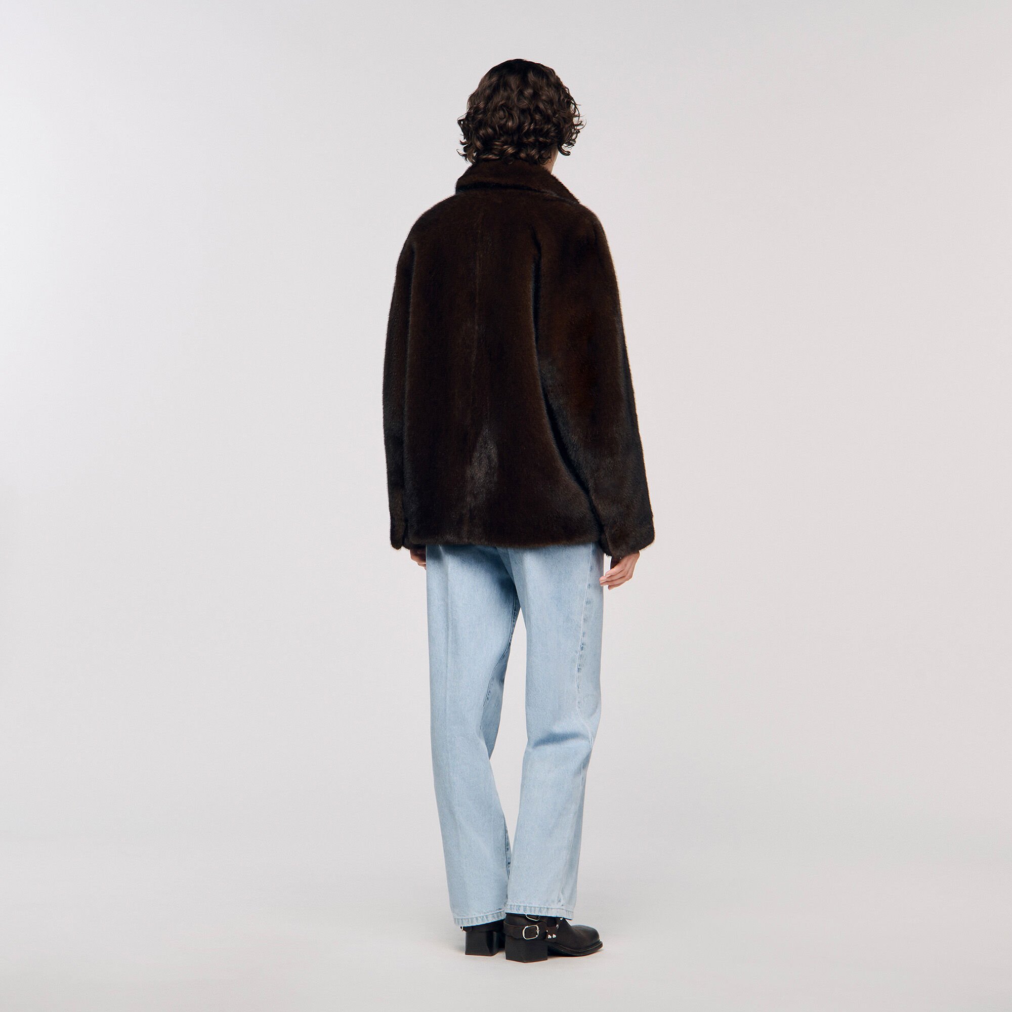 Manteau veste en fausse fourrure