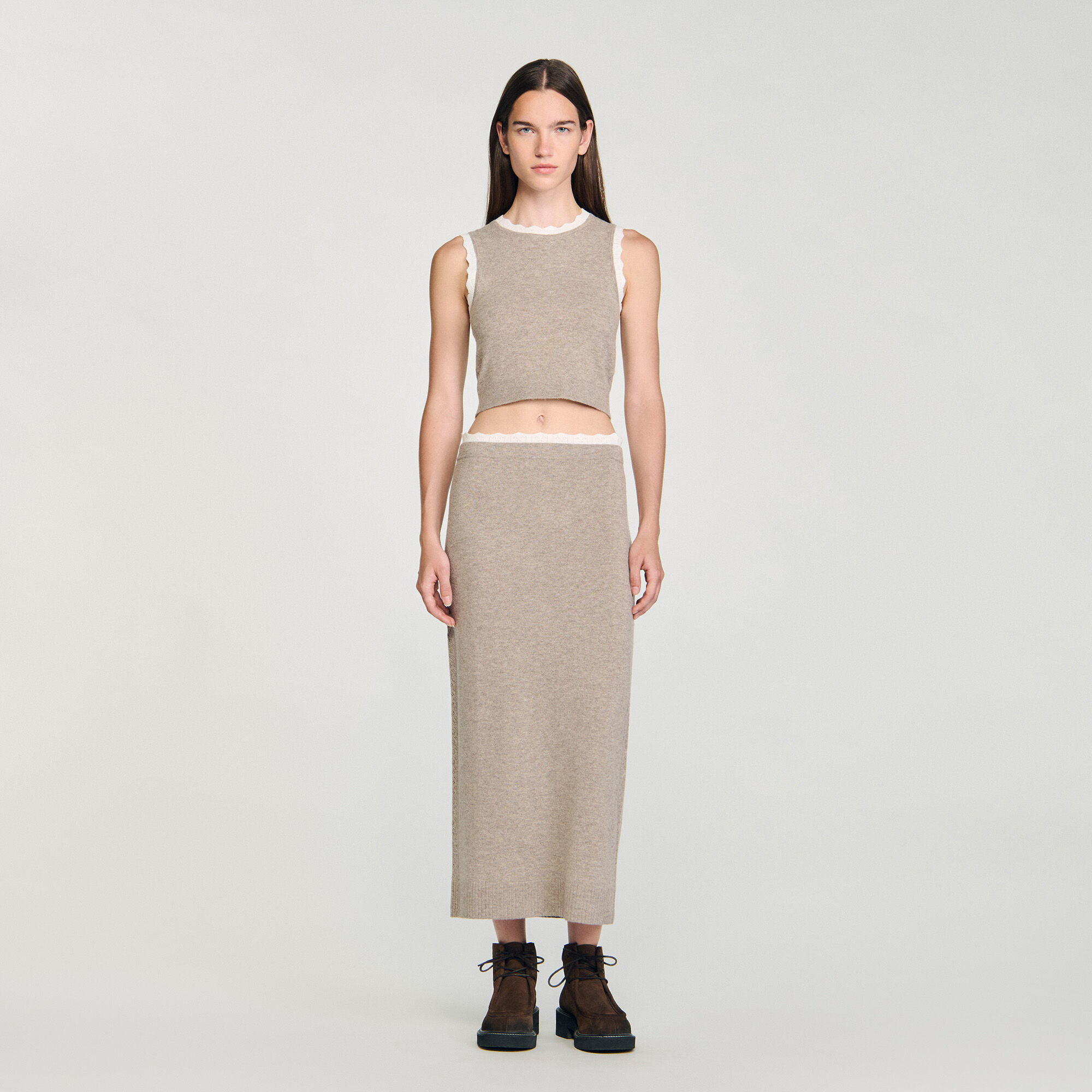 Jupe longue maille bicolore