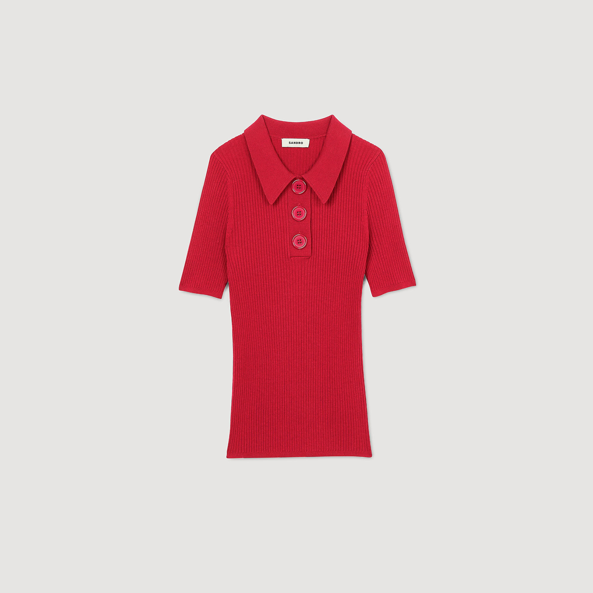 Polo en maille côtelée