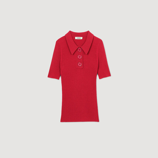 Poloshirt aus Rippstrick