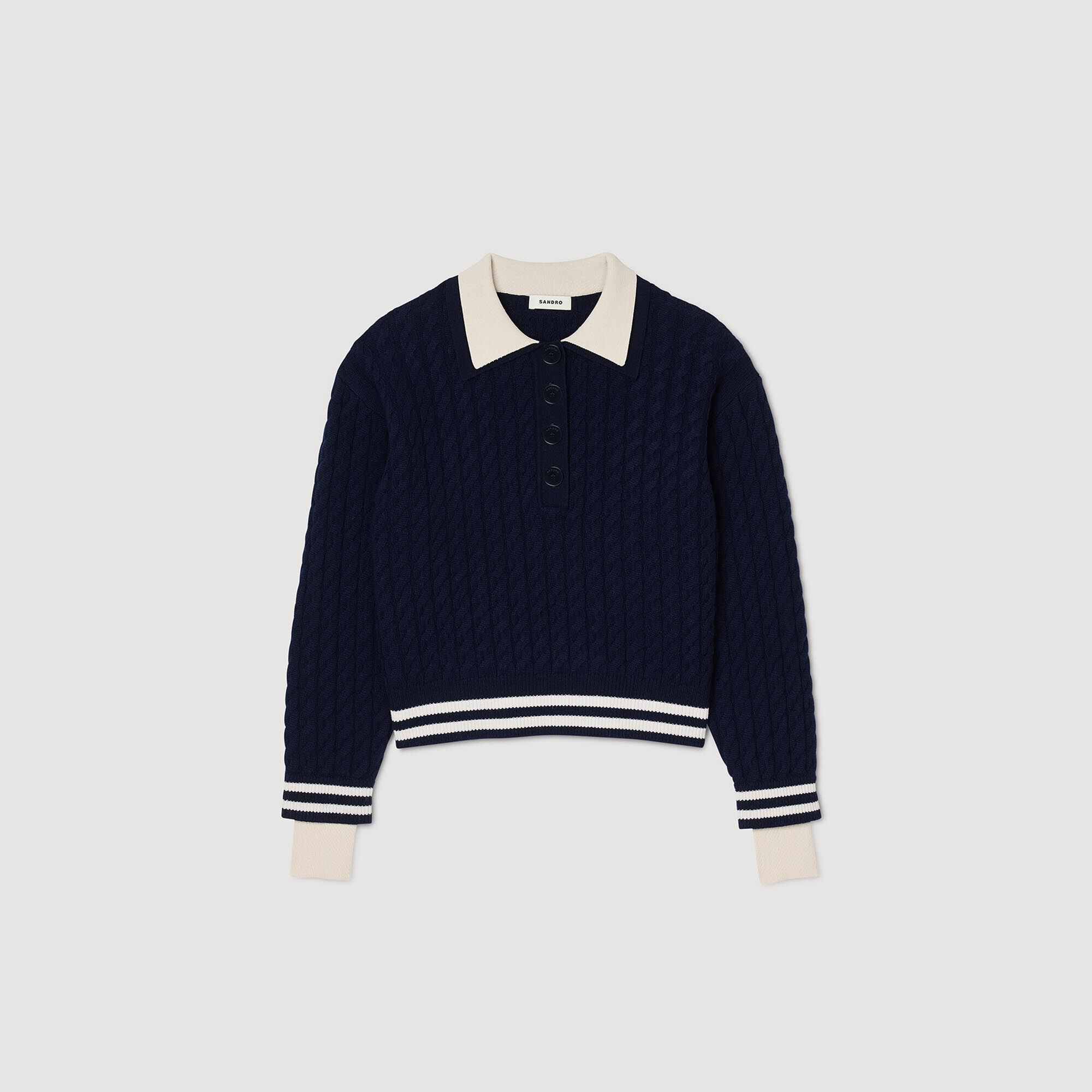 Strickpullover mit Zopfmuster