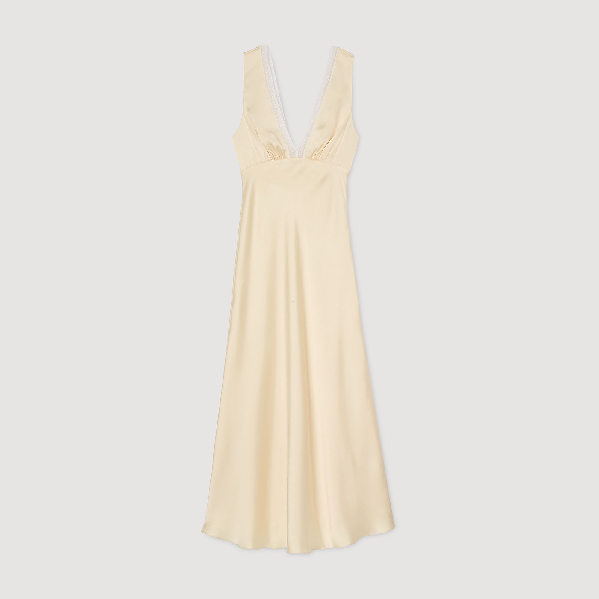 Satin-effect maxi dress