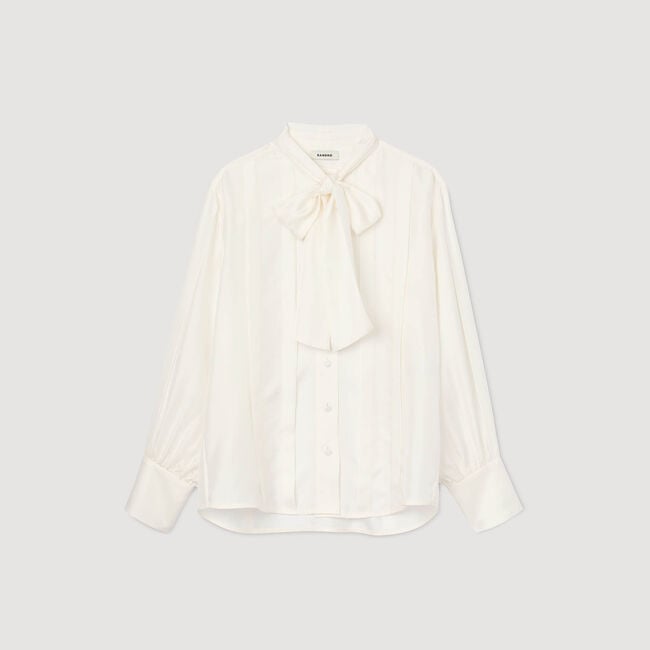 Chemise en soie à lavallière