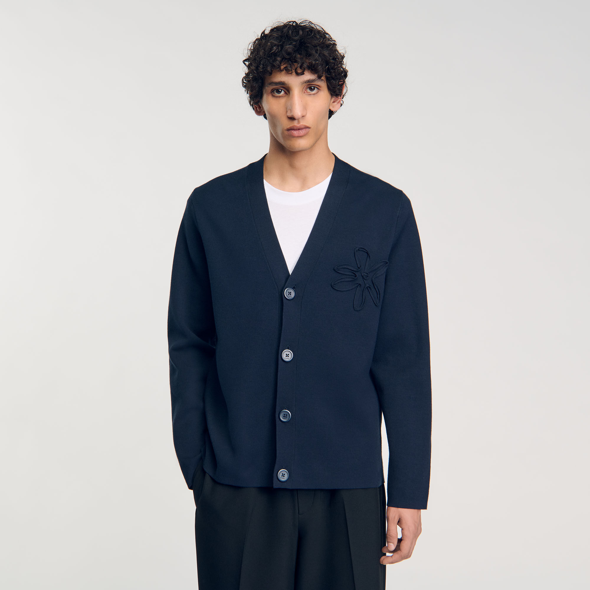 Cardigan détail fleur