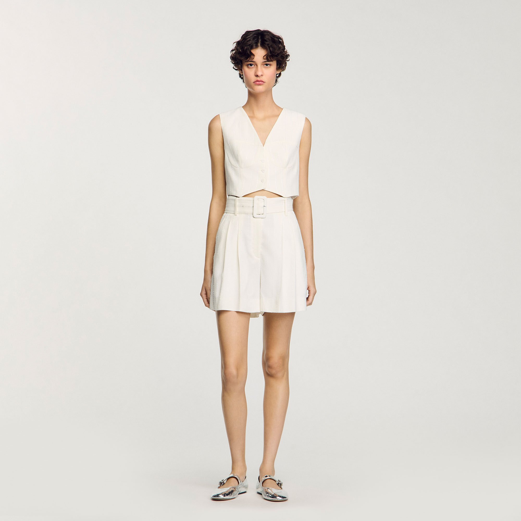 Pailletten-Shorts mit hohem Bund