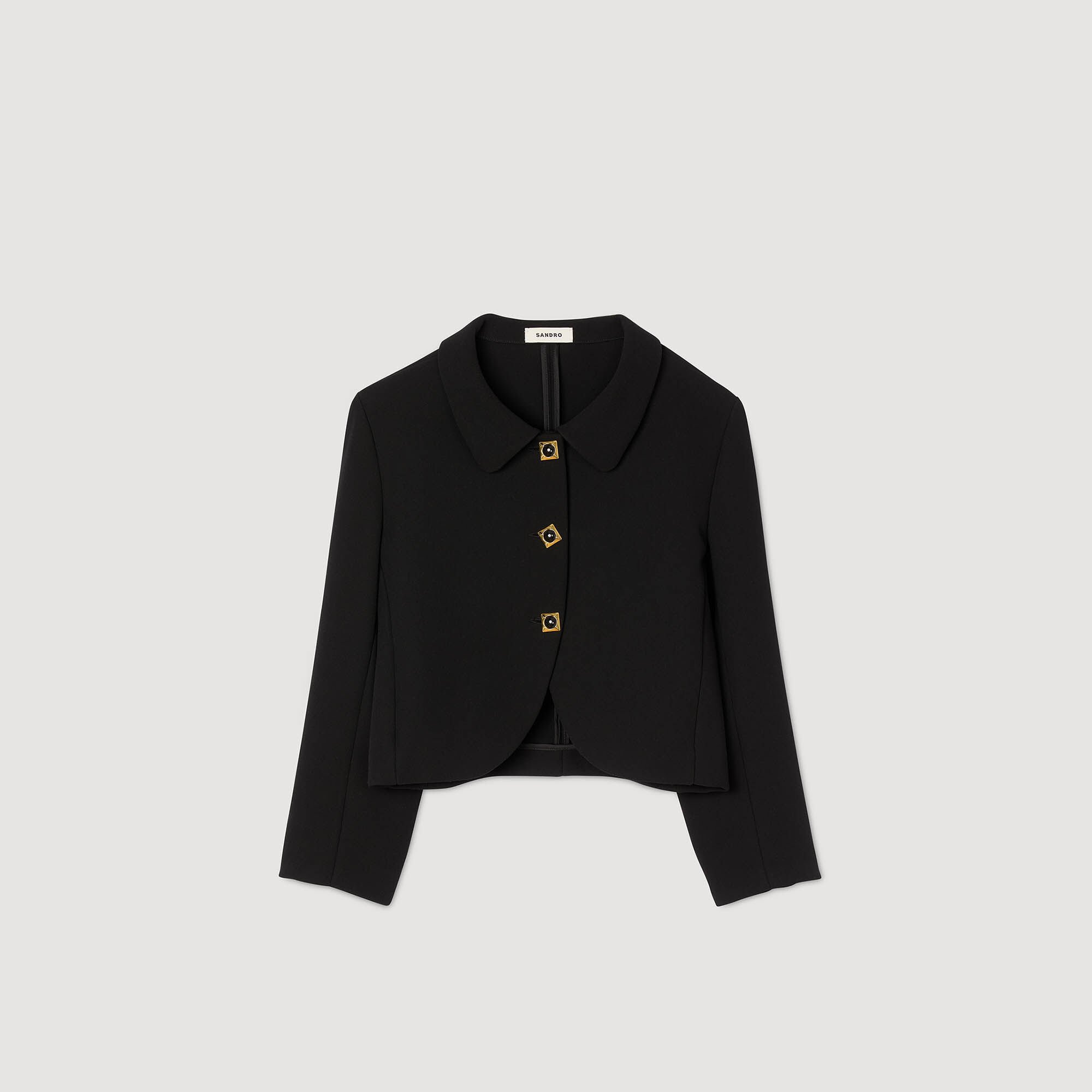 Veste courte à boutons bijou