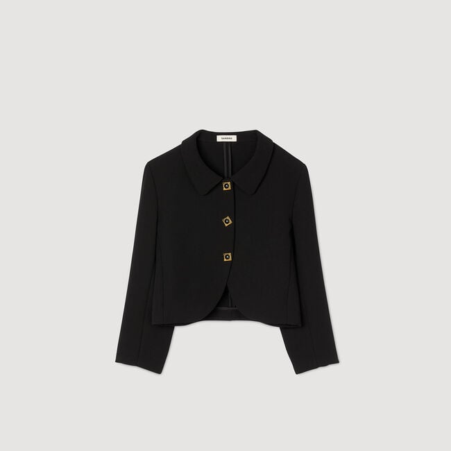 Cropped jacket with jewel buttons