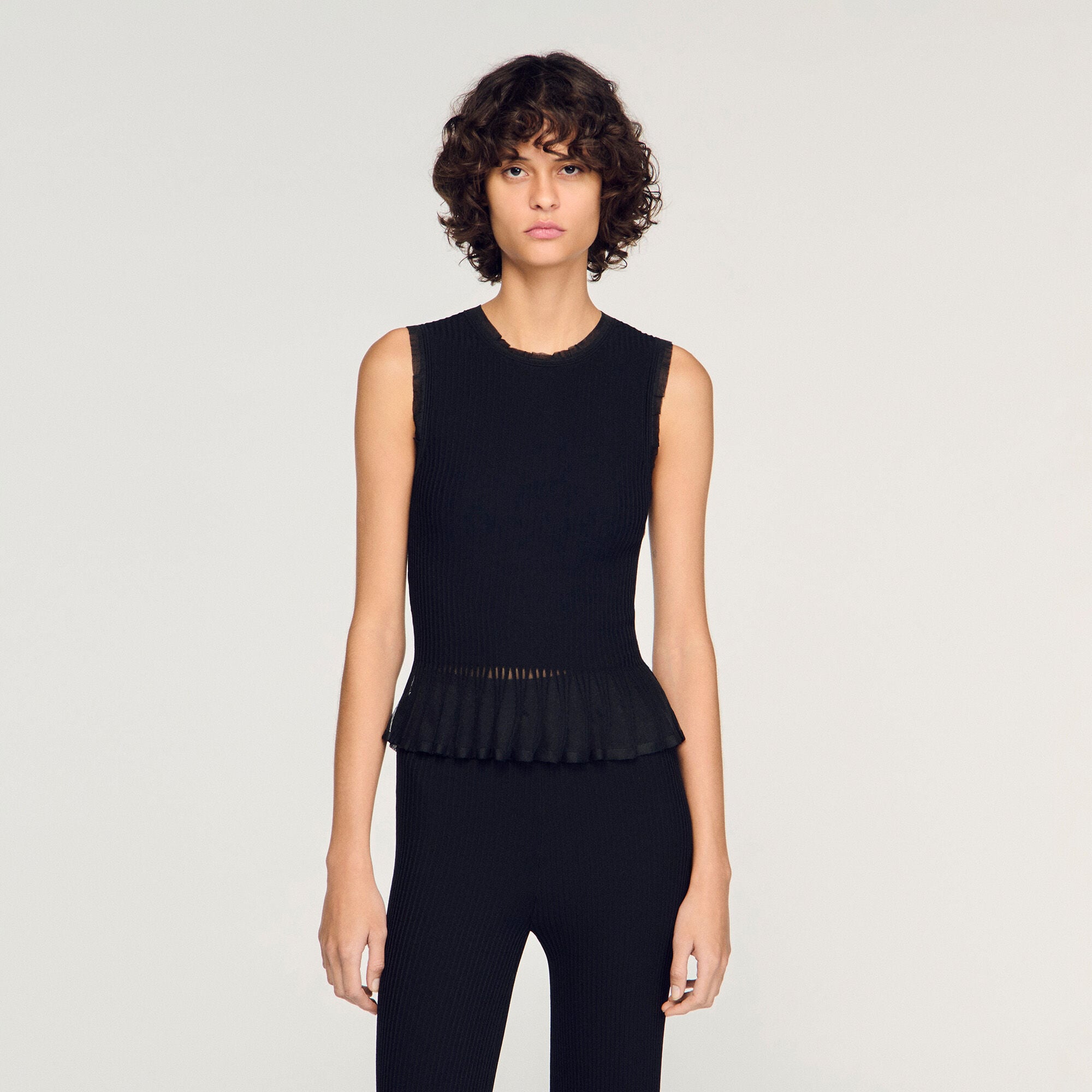 Ruffled ottoman knit jumper
