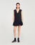 Short tailored dress with ruffle