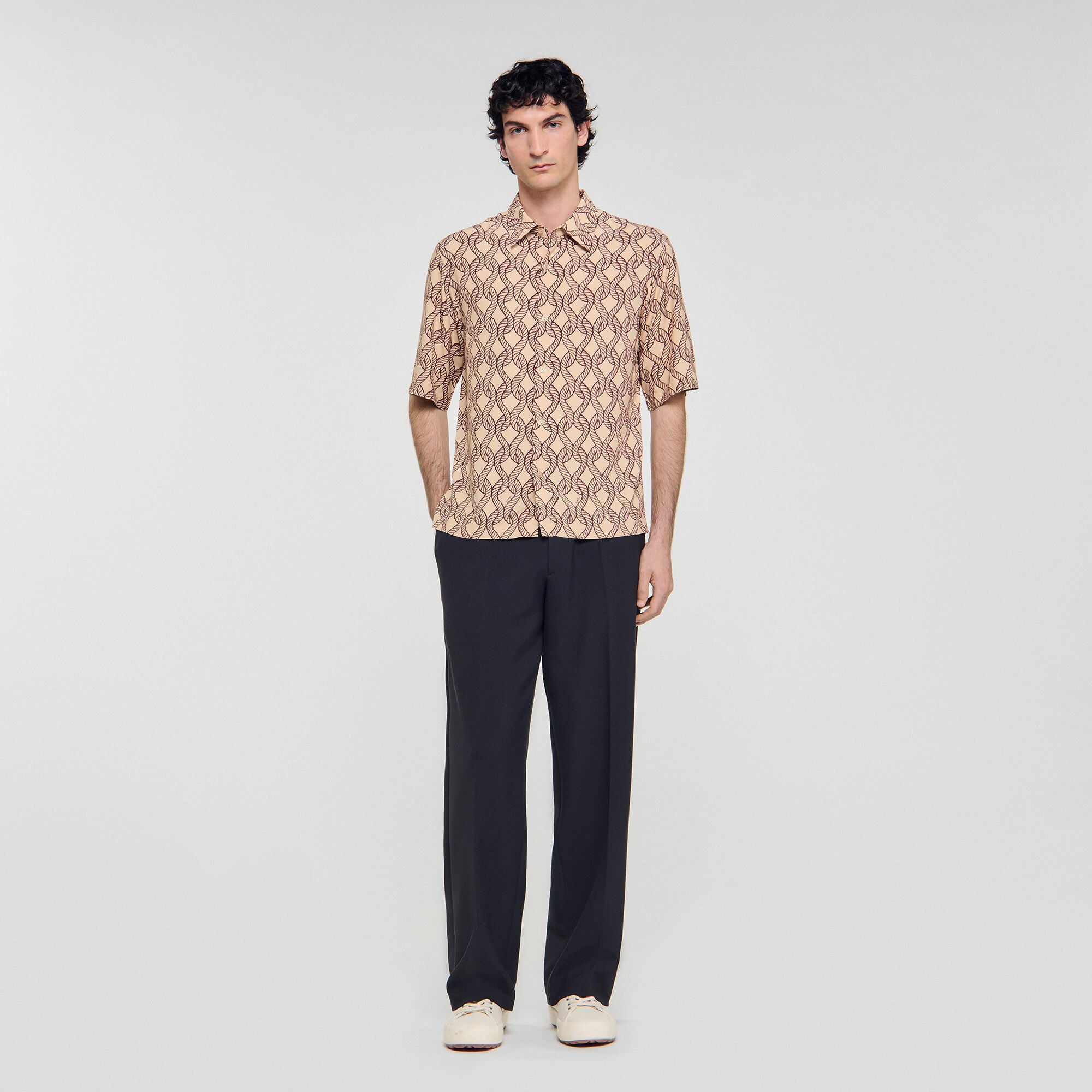 Chemise fluide imprimé corde