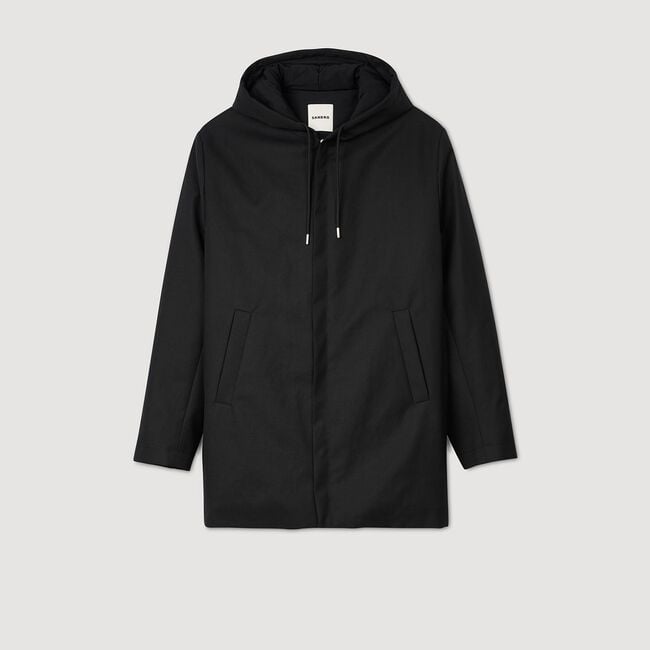 Hooded parka with zip