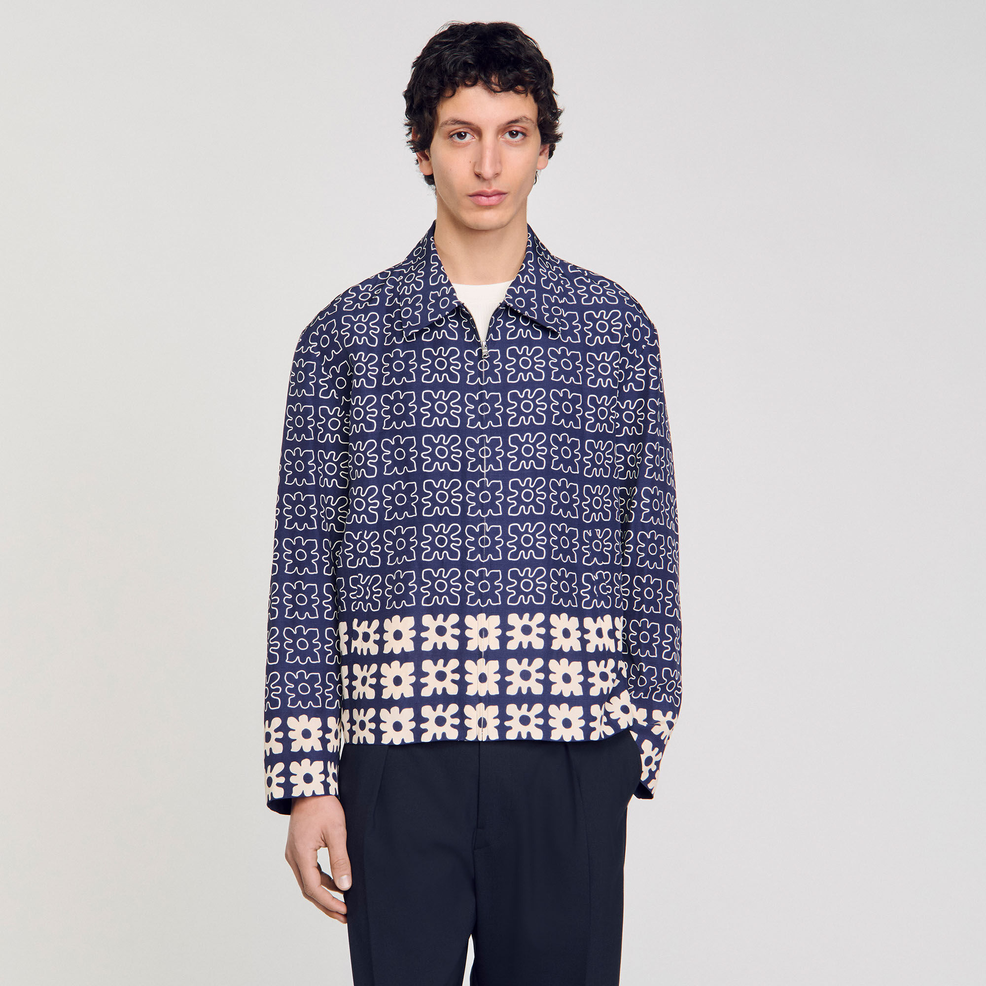 Blouson à imprimé fleuri