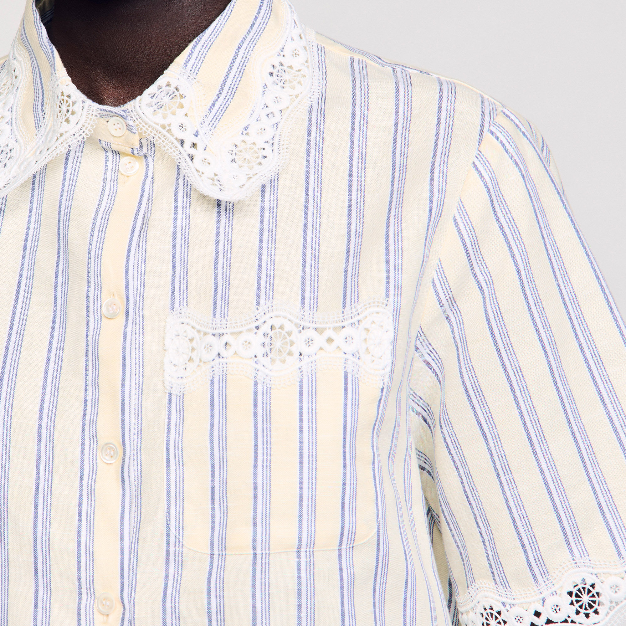 Striped cropped shirt