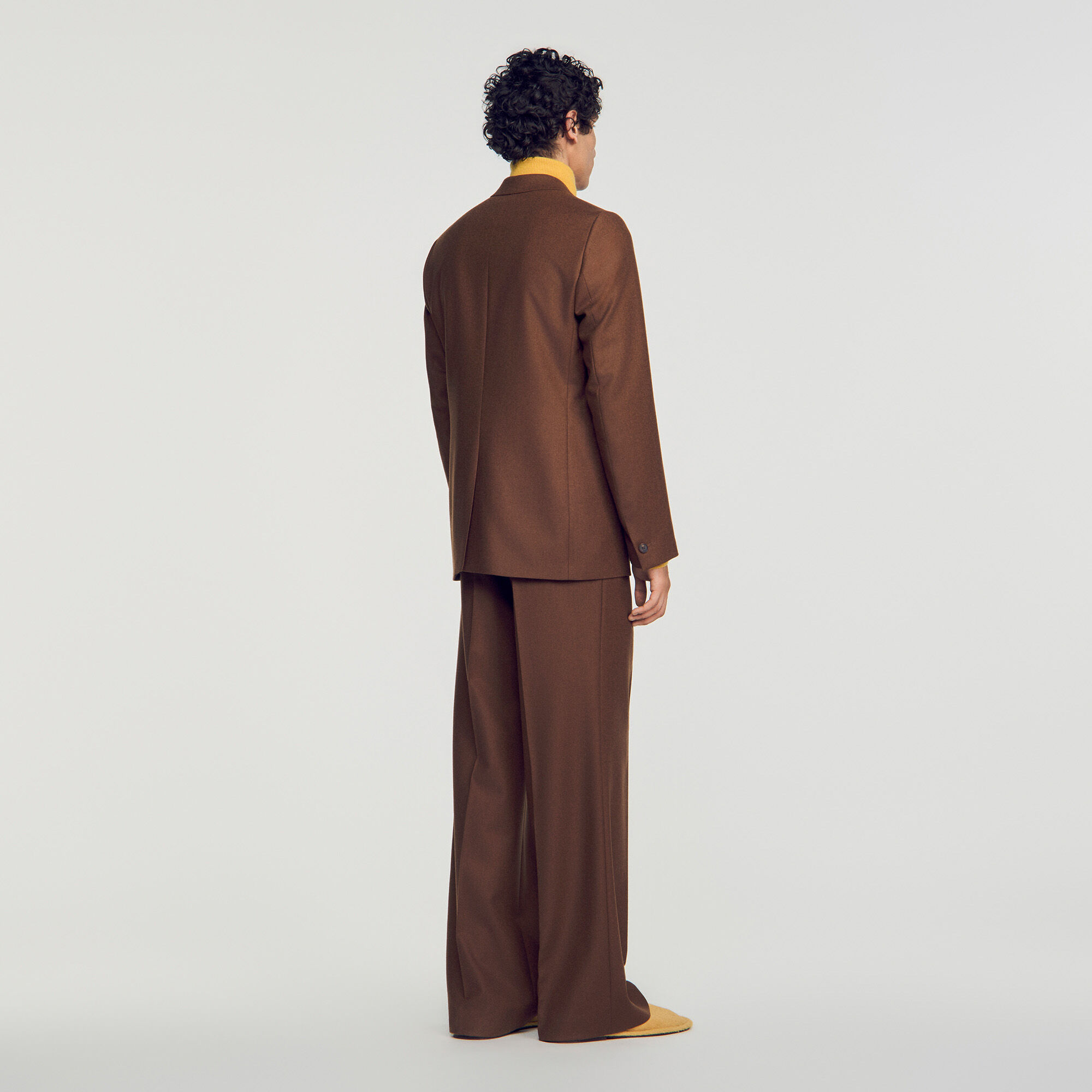 Loose wool suit jacket