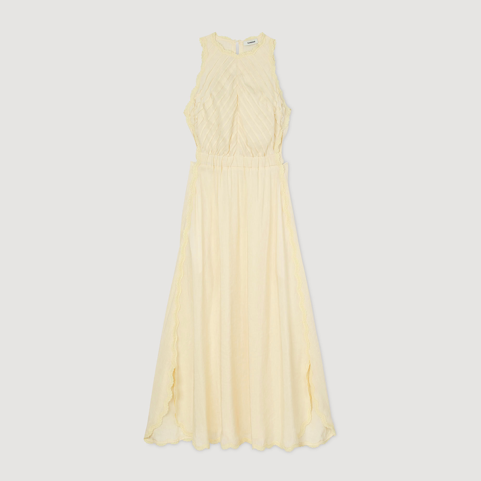 Robe longue  à détails dentelle 