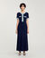 Knit and denim midi dress