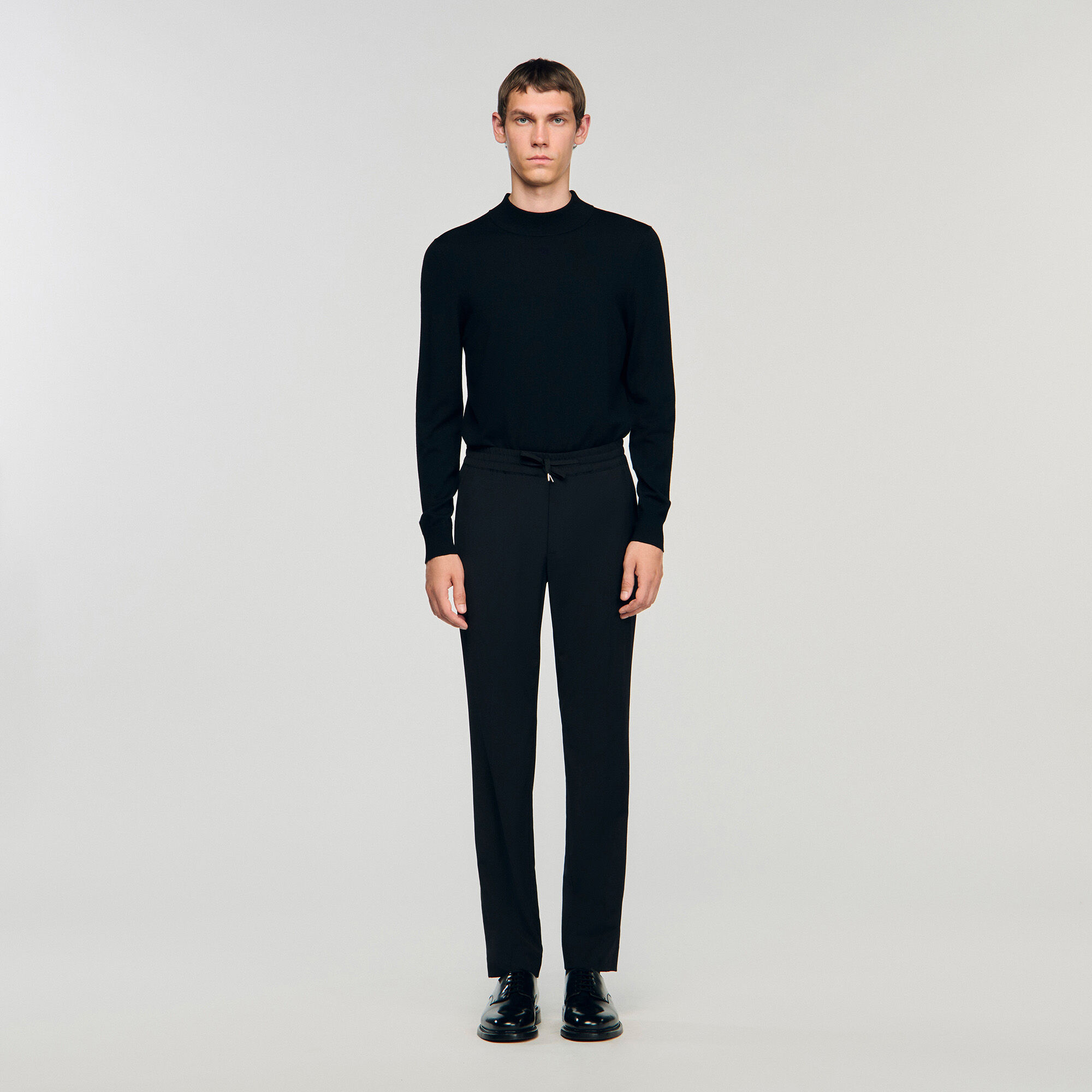 Pantalon élastiqué en laine