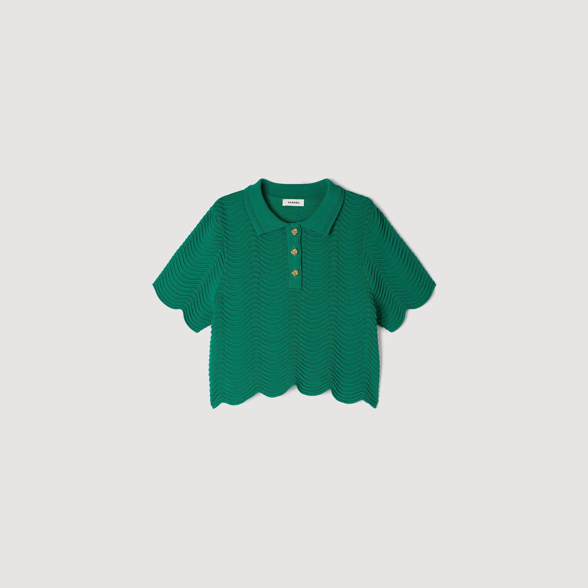 Cropped decorative knit jumper