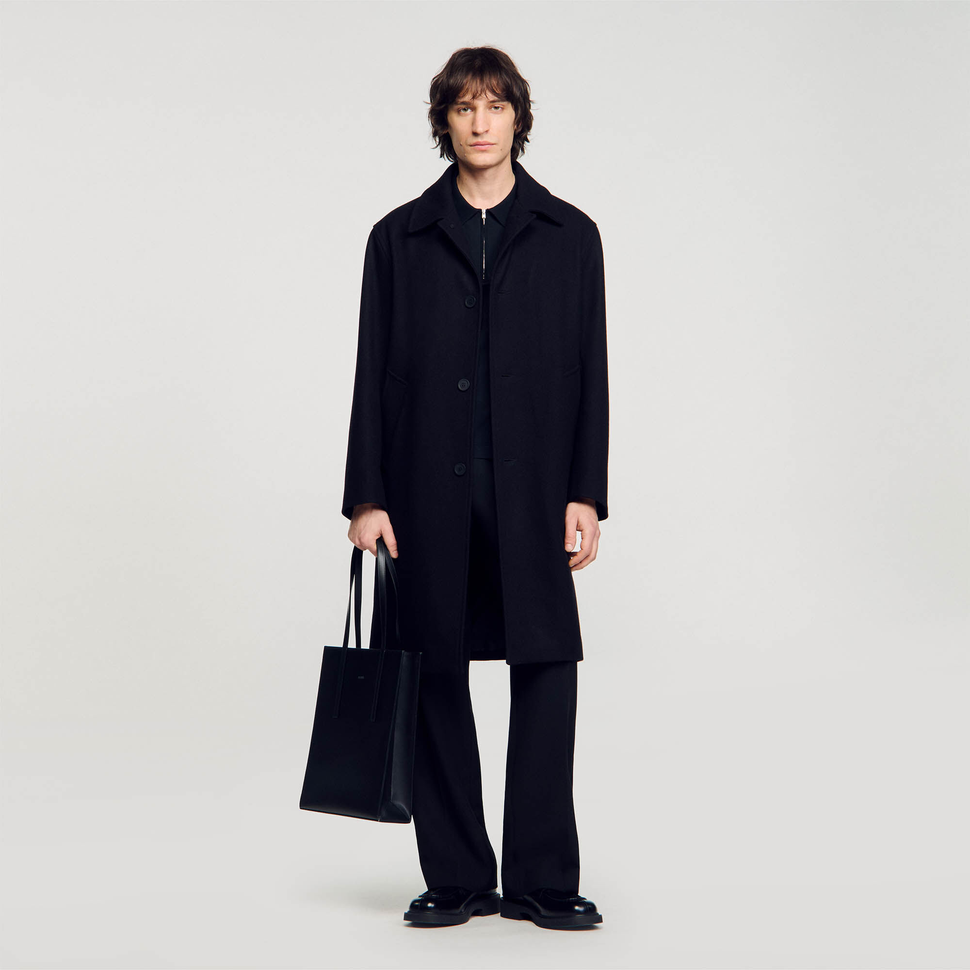 Sandro hooded wool cloth coat on sale