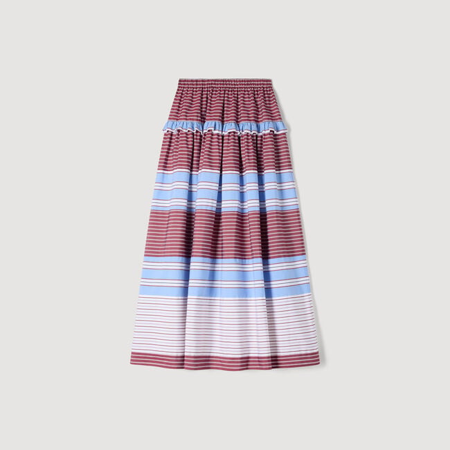 Long striped cotton skirt