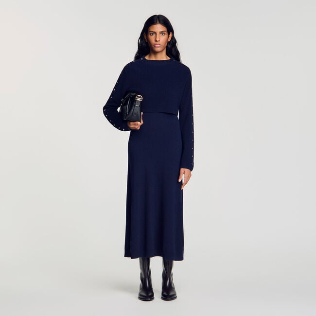 Robe longue en maille 2 en 1 - Femme | Sandro
